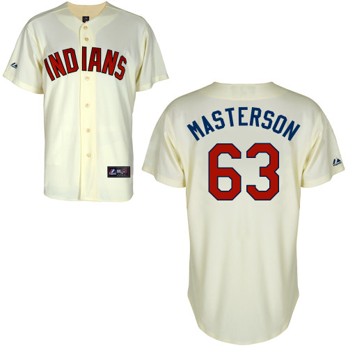 Justin Masterson #63 mlb Jersey-Cleveland Indians Women's Authentic Alternate 2 White Cool Base Baseball Jersey